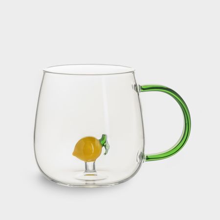 Кружка Anna Lafarg зелёная ручка, Лимон, 400 мл керамическая ручка kungsphan зелёная