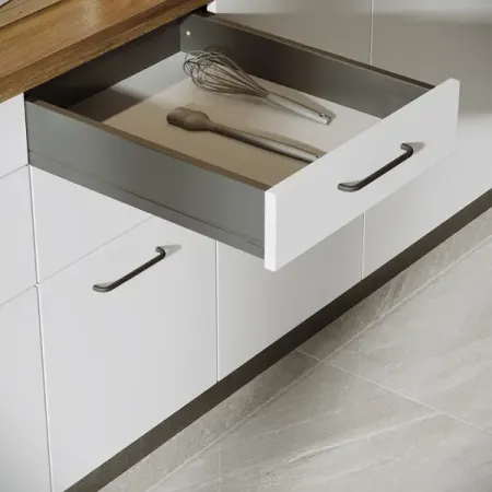 Выдвижной ящик с доводчиком 45x11x50 см KONSENSA ЛДСП/металл цвет серый направляющие шариковые 45х400мм с доводчиком