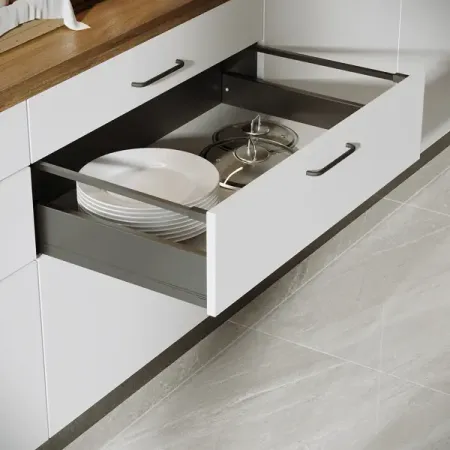 Выдвижной ящик с доводчиком 80x19x50 см KONSENSA ЛДСП/металл цвет серый корзина todelia netty 250х245х185мм с ручкой металл дерево белый