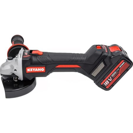 Шлифмашина угловая аккумуляторная Keyang DG20BLH-125SV 18 В 5Ач Li-Ion d125 мм 2 АКБ и ЗУ (22855125) бесщеточный шпиндель yun duan bldc 200 250 300 500w