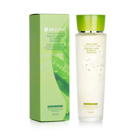 Тонер для лица 3W CLINIC Тонер для лица увлажняющий с алоэ вера, ALOE FULL WATER ACTIVATING SKIN TONER