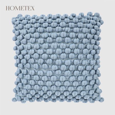 Подушка декоративная Hometex помпон 43x43 см голубая