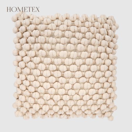 Подушка декоративная Hometex помпон 43x43 см бежевая