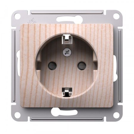 Розетка Systeme Electric Glossa встраиваемая сосна (SE GSL001545) блок 3 клавишный выключатель и розетка schneider electric glossa c з