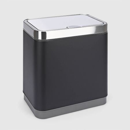 Мусорный бак Java сенсорный из нержавеющей стали чёрный 12 л 34x22x35 см автомобильный комплект для бампера 18 мм датчик парковки из нержавеющей стали дырокол для volkswagen