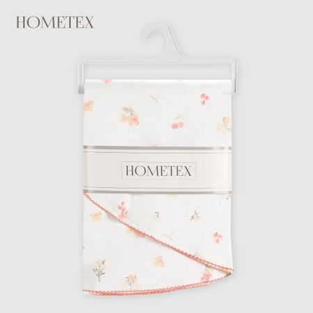 Скатерть Hometex цветы оранжевые хлопок/полиэстер d160 см