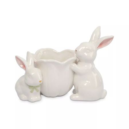 Конфетница Anna Lafarg кролики с цветком 19х15 см