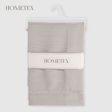 Скатерть Hometex Paros вышивка серая 140х300 см