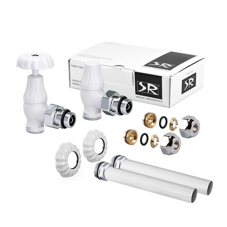 Комплект терморегулирующий угловой SR Rubinetterie Floral Old Style 1/2 х 24/19 для радиатора (A339-1500VCPA) латунные фитинги sae для медных трубок