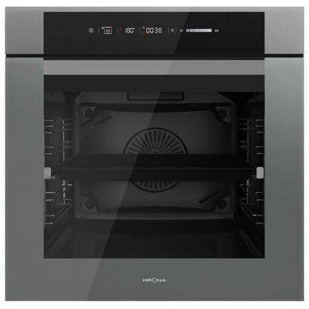 Духовой шкаф электрический встраиваемый Krona Mysterium max 60 GR 595 мм графит цифровые бамбуковые часы с голосовым управлением