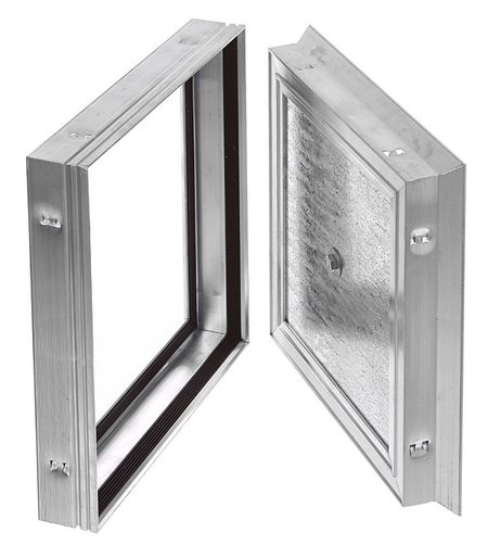 Люк ревизионный под плитку напольный Практика Барьер алюминиевый 300х300 мм скрытый