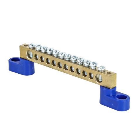 Шина нулевая на 2-х угловых изоляторах EKF PROxima 8х12 мм 12 отверстий синяя (10 шт.) (sn0-125-12-2) шина нулевая dori на 2 х угловых изоляторах 8 отверстий 1шт