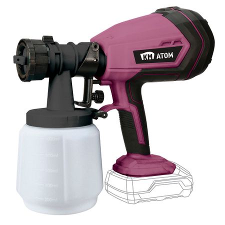 Краскопульт аккумуляторный КМ АТОМ 18 В 1 л без АКБ и ЗУ (CSG-181) сварочные сопла серии 858 8858 8586