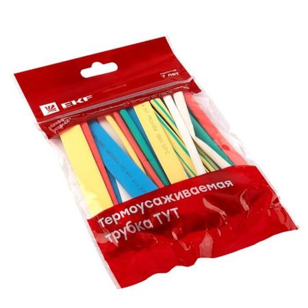 Трубка термоусадочная EKF PROxima ТУТ нг 6/3 мм 100 мм 7 цветов (21 шт.) термоусаживаемая трубка dori ттк с клеевым слоем d 7 9 2 6 ролл 2м белая