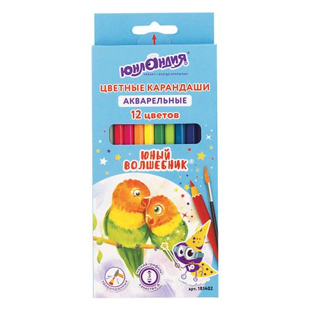 Набор карандашей ЮНЛАНДИЯ Карандаши цветные акварельные Юный волшебник карандаши гамма ные акварельные 36 ов с кистью шестигранные