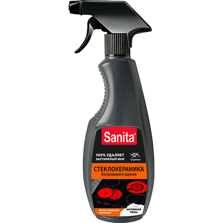 Средство для удаления жира на кухне SANITA Cпрей Антижир для стеклокерамики
