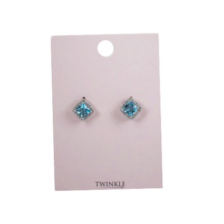 Серьги TWINKLE Серьги Light Blue Square la conception de safina antonina серьги square gold earrings