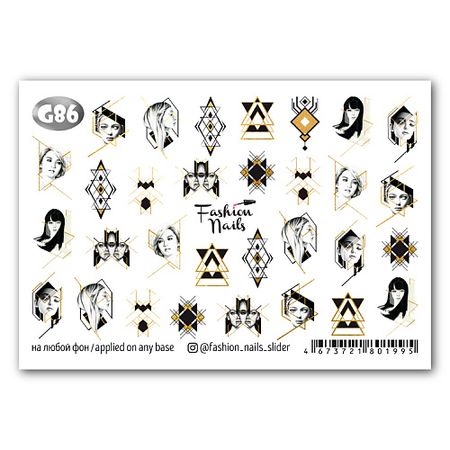 Наклейки для ногтей FASHION NAILS Слайдер дизайн для ногтей 