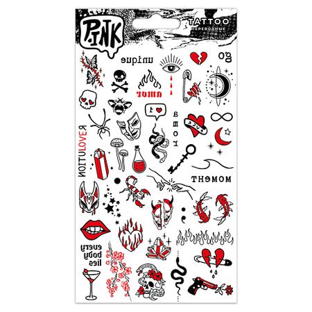 Тату P.INK Наклейки-тату переводны Минимализм Красный забавная улитка turbo наклейка на кузов автомобиля авто наклейки светоотражающие украшения 17 см x 8 см серебристый красный желтый