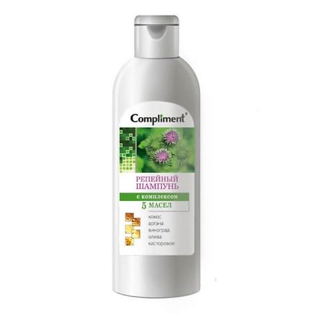 Шампунь для волос COMPLIMENT Шампунь репейный с комплексом 5 масел