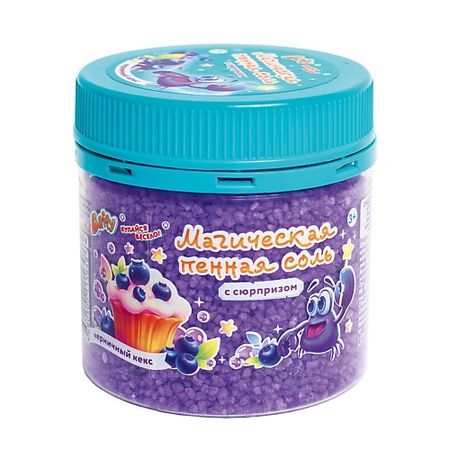 Соль для ванны BAFFY Магическая пенная соль с сюрпризом ЧЕРНИЧНЫЙ КЕКС