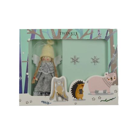 Елочная игрушка TWINKLE Подарочный набор CHRISTMAS GIFT 1 (Комплект: декоративная ёлочная игрушка + серьги) елочная игрушка птица 10x8 5 красный