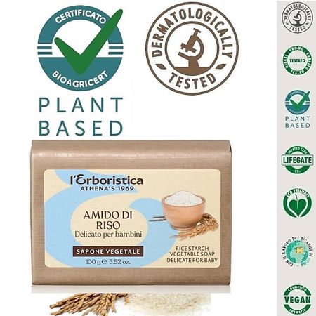 Мыло твердое L`ERBORISTICA Мыло натуральное  растительное с протеинами Риса, подходит для детей карбюратор 715473 подходит для briggs stratton 715473 138432 138437 138462 карбюратор для газонокосилки карбюратор карбюратор