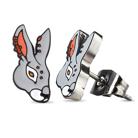 Серьги CAROMIC Серьги бижутерия гвоздики пусеты Заяц