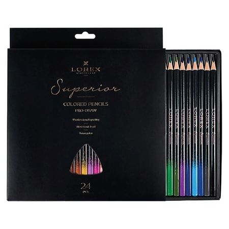Набор карандашей LOREX Цветные карандаши набор Superior, 24 цвета soft touch с золотом