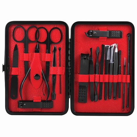 Набор инструментов для маникюра и педикюра WBZ Универсальный набор для маникюра и педикюра 18 в 1 в футляре, STANDARD