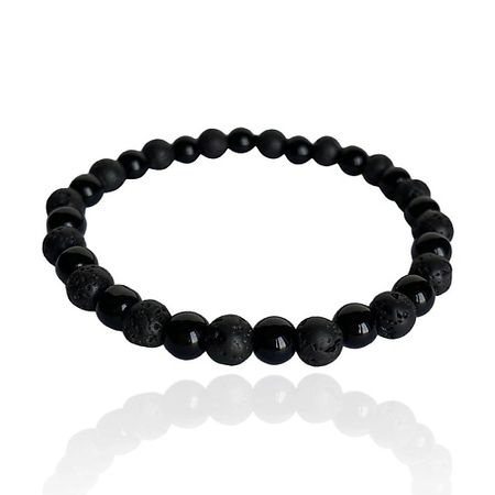 Браслет LAPUSH Браслет на руку с черным агатом и вулканической лавой