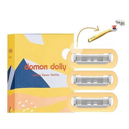Кассета для станка DOMON DOLLY Cменные кассеты 5 лезвий для бритвы с увлажняющими полосками, 3 шт. кассета для станка infinity cменные кассеты 4 шт