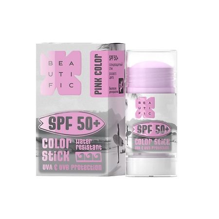 Солнцезащитный стик для лица BEAUTIFIC Стик солнцезащитный малиновый с SPF 50 Color Stick протеин сывороточный maxler golden whey 2lb 907 гр малиновый чизкейк