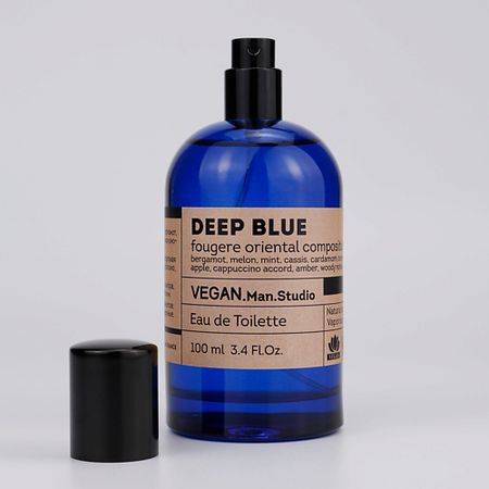 Туалетная вода VEGAN.LOVE.STUDIO Туалетная вода мужская Deep Blue бергамот мята капучино морская вода амбра
