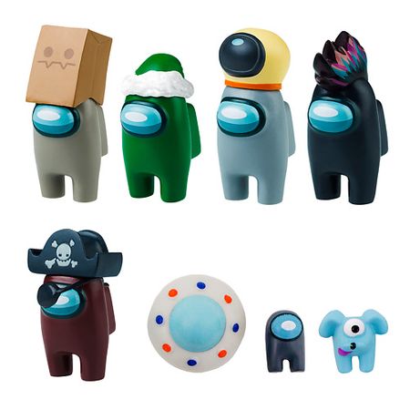 Набор детский AMONG US Набор фигурок серия 3 с аксессуарами (герой в зеленой шапке)