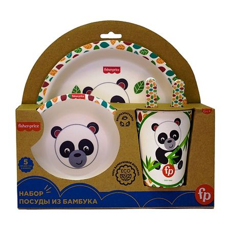 Набор посуды FISHER PRICE Набор посуды из бамбука  Панда 0+