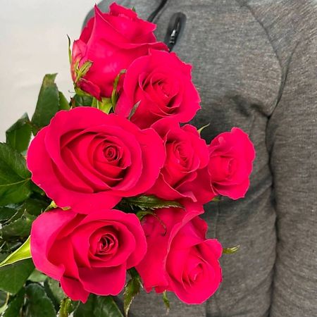 Букет живых цветов ЦВЕТЫ ДЛЯ ВАС Букет из 7 розовых роз (Эквадор) 60 см