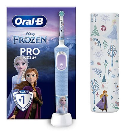 Электрическая зубная щетка ORAL-B Детская электрическая зубная щетка Vitality Pro Kids Frozen + Дорожный футляр