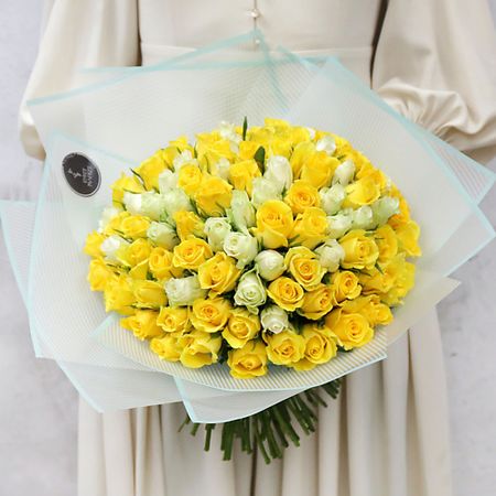 Букет живых цветов БУКЕТ МАРКЕТ ДАРИТЕ С УДОВОЛЬСТВИЕМ Букет из 101 розы - Мое солнышко Кения 40 см. шампунь для волос леденцовая свежесть мое солнышко фл 400мл