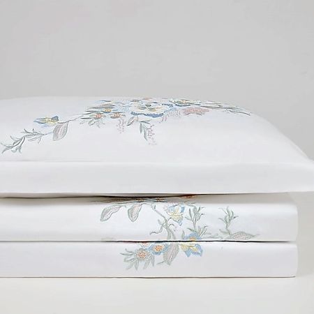 Комплект постельного белья ARYA HOME COLLECTION Постельное Белье Deluxia Сатин с Вышивкой 2 Сп. 200x220 Pastel шифоновая занавеска tounw белая с очной вышивкой