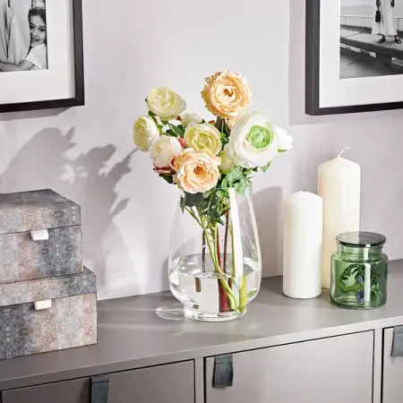 Ваза Вурм стекло цвет прозрачный h25 см простая стеклянная мини ваза прозрачный водный орнамент очная композиция маленький рельефный очный сосуд