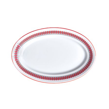 Блюдо овальное Башкирский фарфор Мезень заборчик, 24 см блюдо nouvelle home sensuelle 29 5х21см овальное фарфор