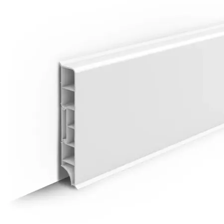 Плинтус для напольных покрытий прямоугольный Дюра 80 мм цвет белый плинтус ideal пвх белый 2200x70x22 мм