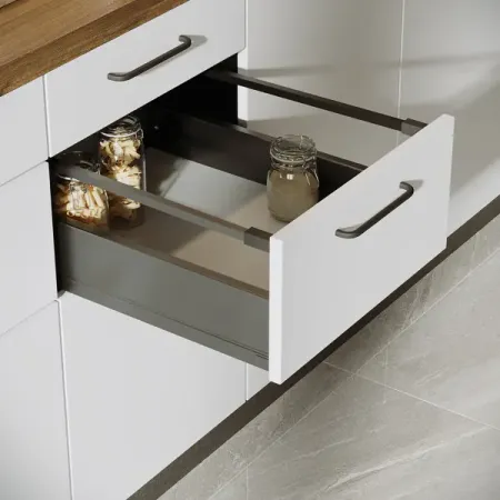 Выдвижной ящик с доводчиком 40x19x50 см KONSENSA ЛДСП/металл цвет серый корзина todelia netty 250х245х185мм с ручкой металл дерево белый