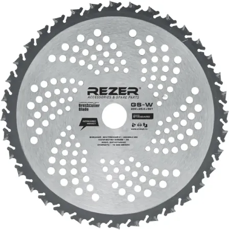 Диск для кустореза Rezer GS-W 230x25.4x1.3x36T 36 зубьев сальники для бензинового кустореза victopeak 40 5 44 5