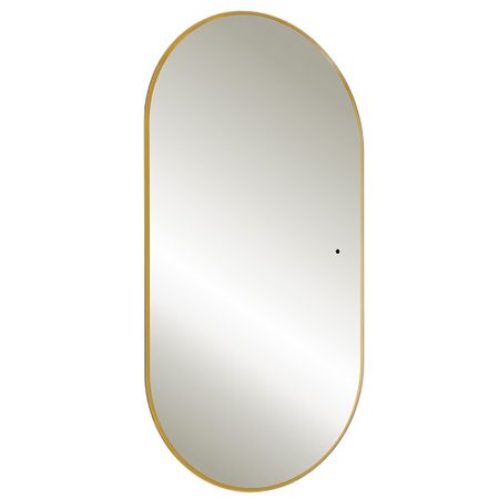 Зеркало с подсветкой овальное 55х105 см в раме золотой бесконтактный сенсор Abber Kontur (AG6304SCG) зеркало с гравировкой в багетной раме evoform золотые дюны 90 мм 106x106 см