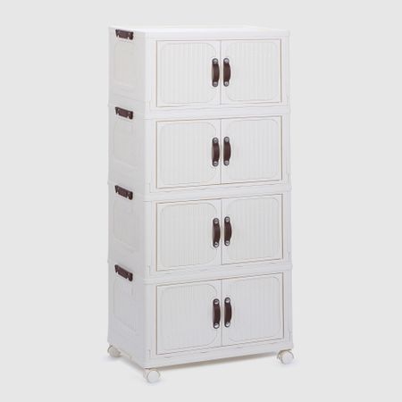 Шкаф для хранения Hometex на колёсах 4 уровня кремовый 55х32,5х118 см