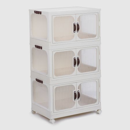 Шкаф для хранения Hometex на колёсах 3 уровня кремовый 63х40х110 см