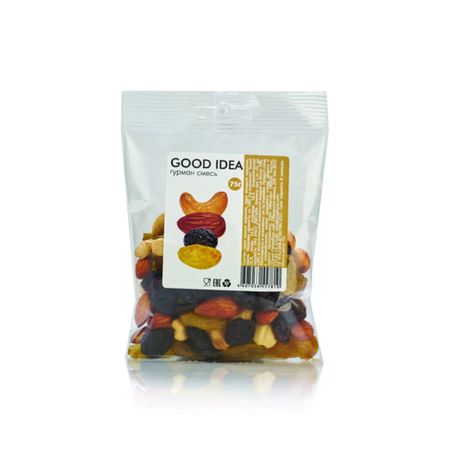 Смесь Good Idea гурман 135 г смесь жареных орехов и изюма семушка 250 г