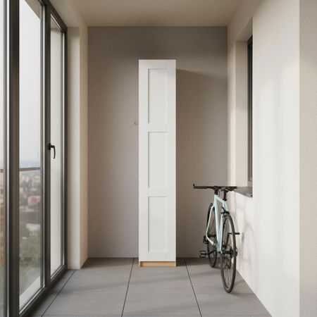 Шкаф распашной Реймс белый с 4 полками 40х232,2х54,5 ЛДСП каркас дуб комано